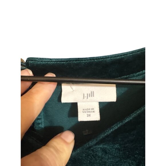 J Jill Green Velvet Dress 2X - Picture 4 of 5